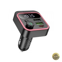 Modulator FM Bluetooth HOCO E85 2 x USB-A - 1 x USB-C