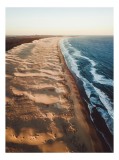 Tablou Canvas, "&Icirc;ntinderea nemărginită a țărmului sălbatic", Ocean, Valuri, Plajă, Nisip, Apus, Linie, Coastă, Textură, Natură, Peisaj, 26 x 39 cm, CM