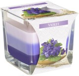 Lumanare parfumata pahar trei culori violeta, LIGHT CANDEL ART