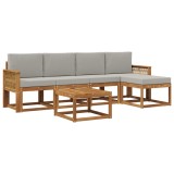 vidaXL Set de canapele de exterior 6 pcs Natural și gri deschis 3385157