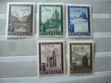 Serie mica Austria 1947 Aviatie , 5 valori, Nestampilat