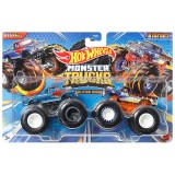 Set 2 masini Monster Truck, Hot Wheels, Demolition Doubles, Bigbite Vs Bigfoot, HWN62