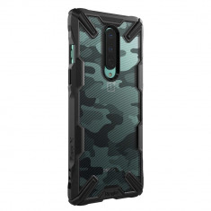 Husa Antisoc Ringke Fusion X pentru OnePlus 8, Design Militar, Negru foto