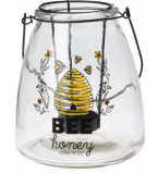 Suport pentru lumanare Bee Honey, 13x13x15.6 cm, sticla, Excellent Houseware