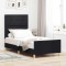 vidaXL Cadru de pat cu headboard Negru 100 x 200 cm țesătură 3344706