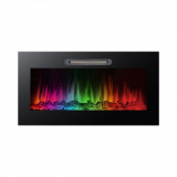 Semineu electric de perete cu LED RGB multicolor, 91 x 15 x 48 cm