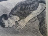 Desen in creion si carbune artist MAGHESRUSAN .hartie desen format A3 , lucrare originala semnata .DEOSEBITA