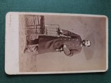 Fotografie Visit Portrait atelier M.L. WINTER PHOTOGRAPH -ORAS PRAG SI CALSBERG , MILITAR , anii 1900 ,dimensiuni 11cm x 6 cm .