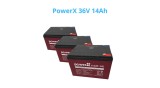 Pachet acumulator bicicletă PowerX 36V 6-DZF-14L 6-DZM-14 (3x12V-14Ah)