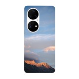 Husa compatibila cu Huawei P40 model Mountain range under clouds, Silicon, TPU, Viceversa, Transparent, Carcasa