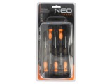 NEO TOOLS set 5 șurubelnițe Phillips și plată cu m&acirc;ner ergonomic, cutie plastic