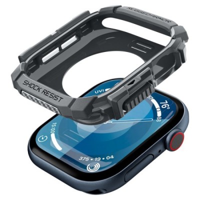 Husa pentru Apple Watch 10 46mm - Spigen Rugged Armor - Dark Grey foto