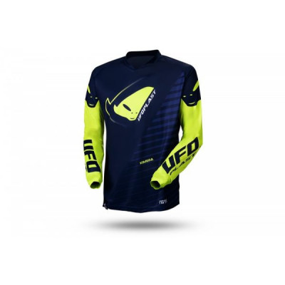 MBS Tricou motocross/enduro Ufo Plast Kimura, albastru/galben-neon, L, Cod Produs: MG04490NDFLL foto