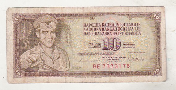 bnk bn Iugoslavia 10 dinari 1981 circulata