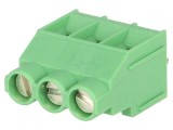 Regletă de conexiuni PCB 90&deg; 6,35mm 3 piste 4mm2