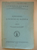 ANUARUL ATENEULUI ROMAN - 1934