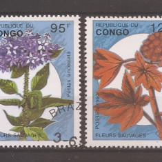 Congo 1993 - Flori sălbatice, 4 val., Stampilate