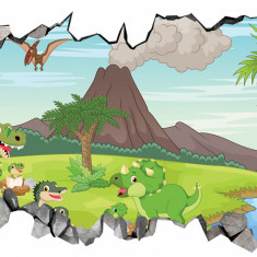 Sticker decorativ, Lumea Dinozaurilor, Verde, 90 cm, 8479ST-3