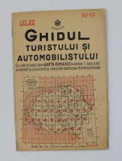 GHIDUL TURISTULUI SI AUTOMOBILISTULUI , HARTA ROMANIEI , CAROUL 19 - CHISINAU - ORHEI - HUSI de M.D. MOLDOVEANU , 1936 foto