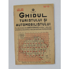 GHIDUL TURISTULUI SI AUTOMOBILISTULUI , HARTA ROMANIEI , CAROUL 19 - CHISINAU - ORHEI - HUSI de M.D. MOLDOVEANU , 1936