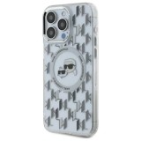 Husa pentru iPhone 16 Pro Max - Karl Lagerfeld IML MagSafe (KLHMP16XHMCKMHT) - Transparent Monogram Karl&amp;Choupette Head