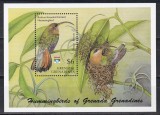 Grenadine 1985 - Expo Internațională de Timbre Genova &#039;92 - Colibri, Colita, MNH, Nestampilat