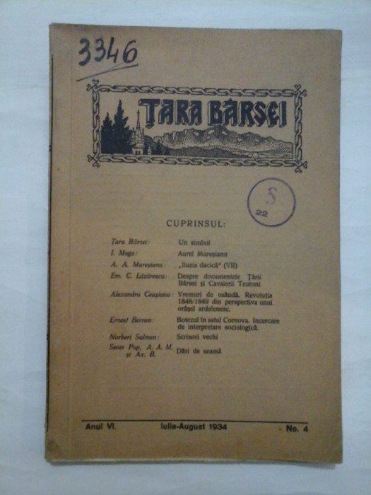 TARA BARSEI - Anul VI iulie-august 1934 No.4