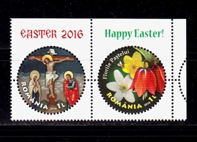 ✅RO 2016 LP 2098 &amp;quot; Sfintele Paste 2016 &amp;quot;,serie cu punte tip I , MNH foto