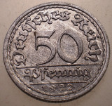 7.480 GERMANIA WEIMAR 50 PFENNIG 1922 F, Europa, Aluminiu