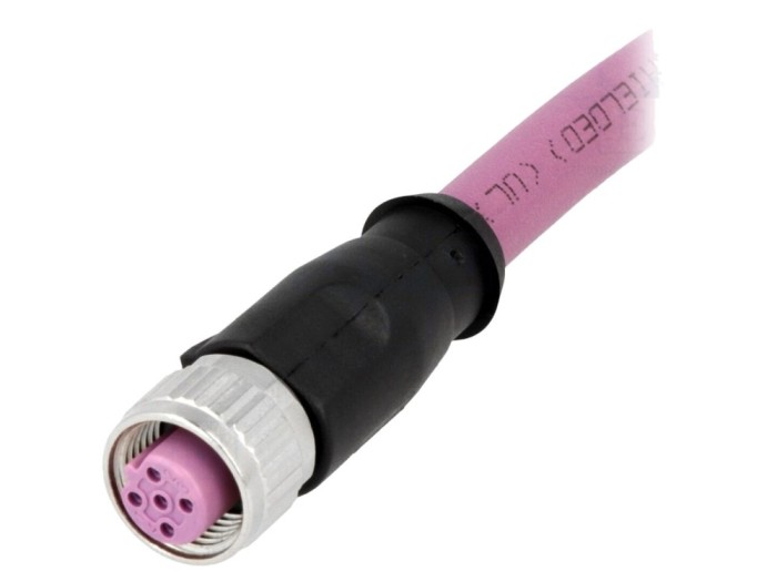 Conector M12 mamă cu cablu 0,5m