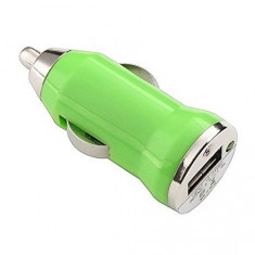 Adaptor de incarcare auto USB 1A Culoare Verde foto