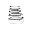 Caserola alimente, set 5 recipiente, Gri, Marimi diferite, ATU-084640, Oem