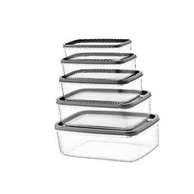 Caserola alimente, set 5 recipiente, Gri, Marimi diferite, ATU-084640 foto