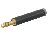 Conector banană 4mm ST&Auml;UBLI 32A 60V negru aurit cod 64.2055-21