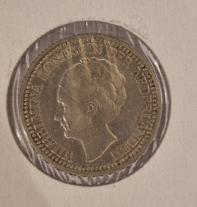 Netherlands, Olanda, 1/2 Gulden 1921, Argint, KM#160,Wilhelmina