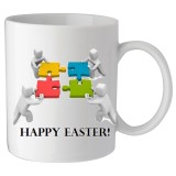 Cana alba personalizata &quot;Happy Easter team&quot;, INOVATIX&reg;. 330ml