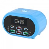 Incarcator Statie Relife RL-309U, 72W, 5A, 2 x USB-C - 4 x USB-A, Albastru, Universal