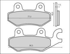 Set placute frana FT3064 - Cagiva Canyon 500-900 - Honda NSR 50-80 - Suzuki TZR 50 - Burgman 400 - Yamaha FZR-TZM-TZR 50-125cc