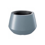 Ghiveci decorativ de flori, rotund, argintiu, 43.6x30 cm, Heos, Prosperplast
