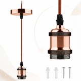 Pendul Rossa Home Light, Inaltime Reglabila, Aluminum, Max. 60W, Sfoara Vintage, 100cm, Red/Bronze
