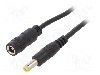 Cablu alimentare DC, DC 5,5/2,1 mufa, DC 5,5/2,1 soclu, negru, 4m, SUNNY - ECJ40R2155STP2155S