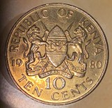 10 CENTS 1980 KENYA/NICKEL-BRONZ/ 9,45 g. /30,8 mm./moneda din poze...
