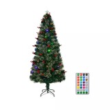 Cumpara ieftin Brad Artificial Fibra Optica de Craciun, 32 LED-uri RGB, cu Telecomanda, 90 cm - INV1082709