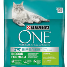 Hrana uscata pentru pisici Purina One Indoor curcan 800g