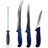 Cumpara ieftin Set profesional de macelarie, transat, injunghiat ,dezosat, filetat, 3 cutite otel carbon, masat pentru ascutit