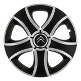 Set 4 Capace Roti 14 inchi (R14) Bis Gri-Negru, Compatibile Cu Citroen