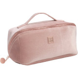 SOSU Cosmetics Luxury Velvet Vanity Bag Geantă de cosmetice pentru femei, mare culoare Nude 1 buc