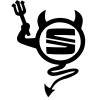 Sticker Auto Devil Seat Tuning, Autocolant Personalizat Seat, Design Agresiv, Rezistent