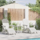 vidaXL Set lounge pentru grădină 3 piese alb HDPE