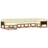 vidaXL Set de canapele de exterior cu pernă 7 pcs Natural și Crem 3382733